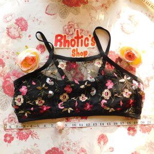 2pc SET Floral Embroidered High Waisted Bikini.